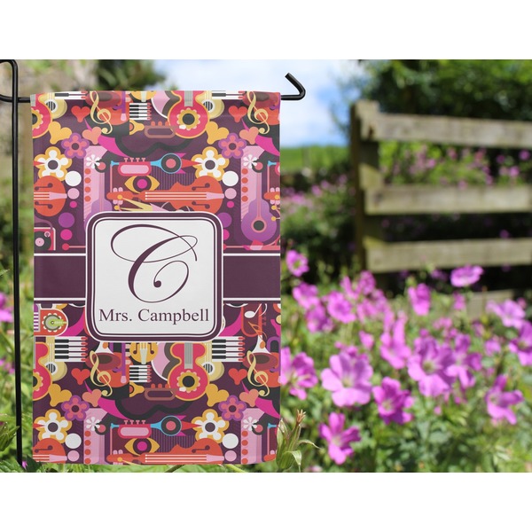 Abstract Music Garden Flag - Outside In Flowers