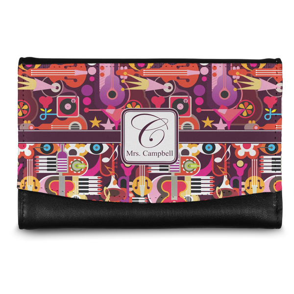 Custom Abstract Music Genuine Leather Women's Wallet - Small (Personalized)
