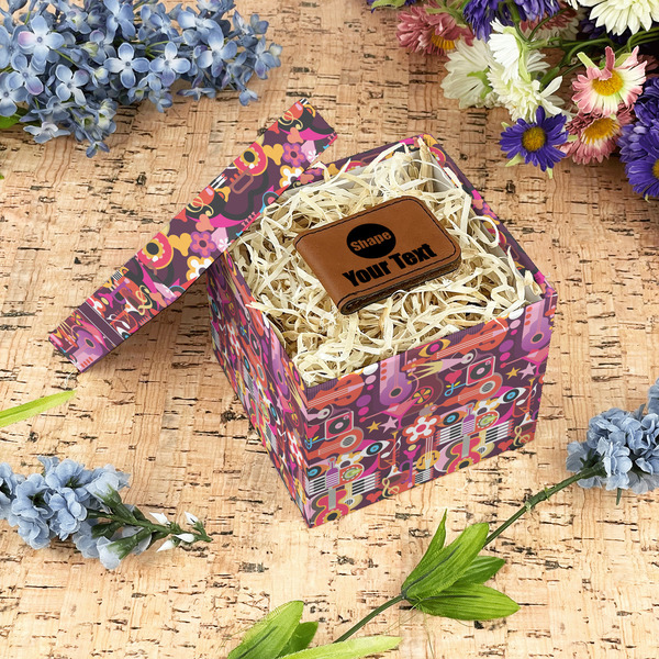 Abstract Music Gift Boxes with Lid - Canvas Wrapped - Small - In Context