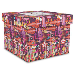 Abstract Music Gift Box with Lid - Canvas Wrapped - X-Large (Personalized)