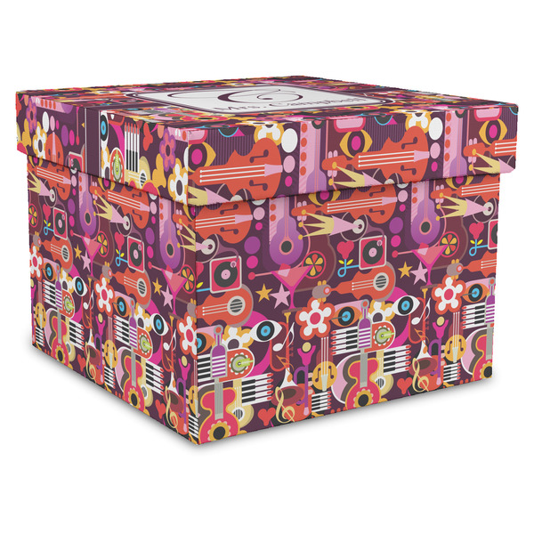 Custom Abstract Music Gift Box with Lid - Canvas Wrapped - X-Large (Personalized)