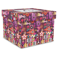 Abstract Music Gift Box with Lid - Canvas Wrapped - XX-Large (Personalized)