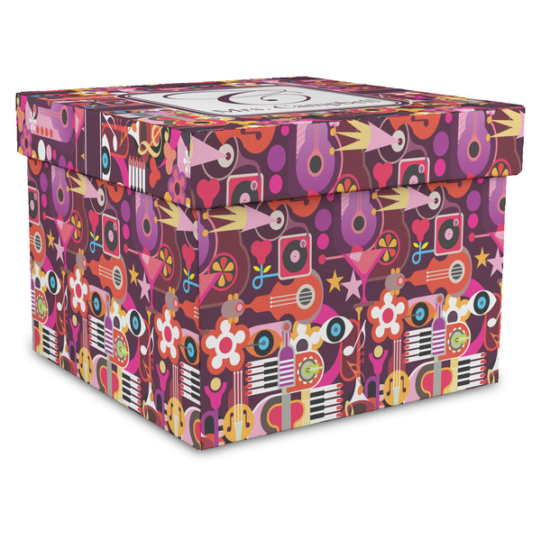 Custom Abstract Music Gift Box with Lid - Canvas Wrapped - XX-Large (Personalized)