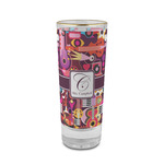 Abstract Music 2 oz Shot Glass -  Glass with Gold Rim - Single (Personalized)