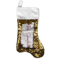 Abstract Music Reversible Sequin Stocking - Gold (Personalized)