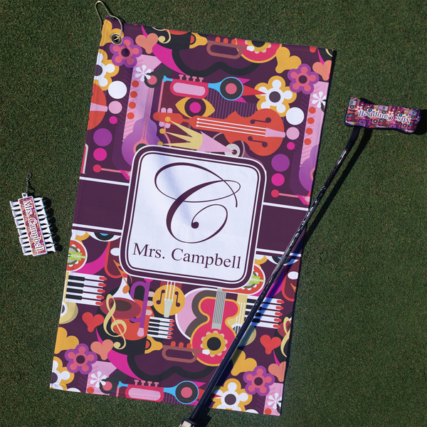 Custom Abstract Music Golf Towel Gift Set (Personalized)