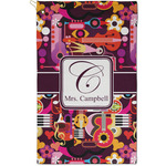 Abstract Music Golf Towel - Poly-Cotton Blend - Small w/ Name and Initial