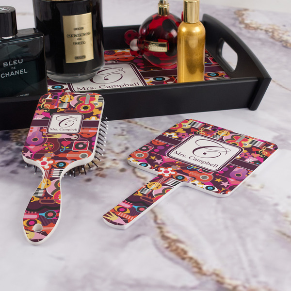 Abstract Music Hair Brush and Hand Mirror - Bathroom Scene