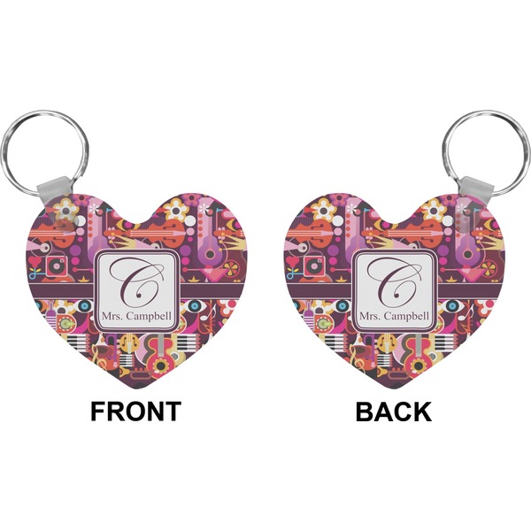 Abstract Music Heart Keychain (Front + Back)