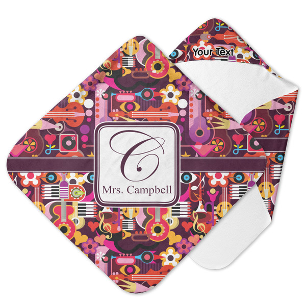 Custom Abstract Music Hooded Baby Towel (Personalized)