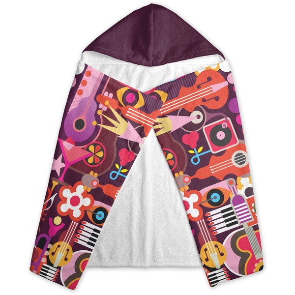 Abstract Music Hooded Towel - Folded