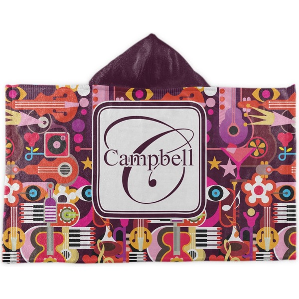 Custom Abstract Music Kids Hooded Towel (Personalized)
