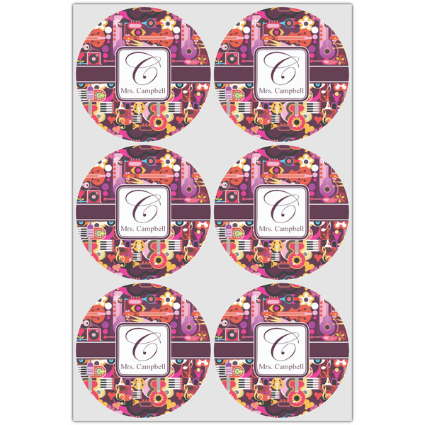 Abstract Music Icing Circle - Large - Set of 6