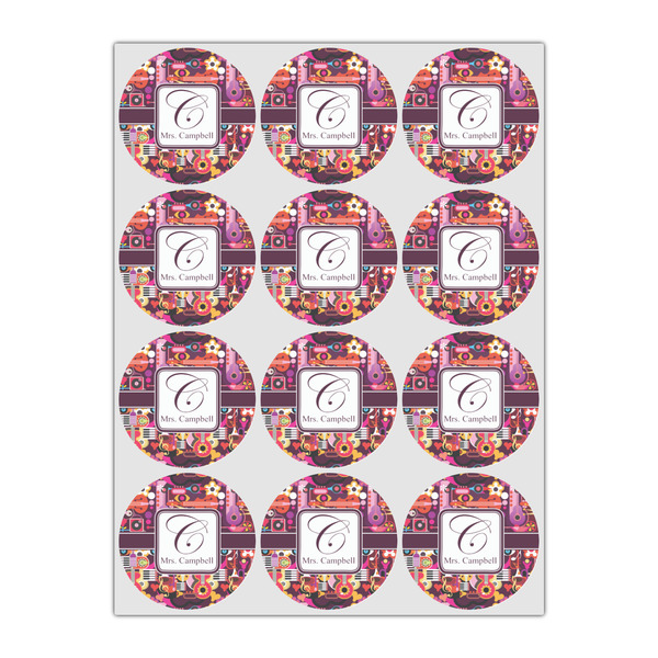 Abstract Music Icing Circle - Small - Set of 12