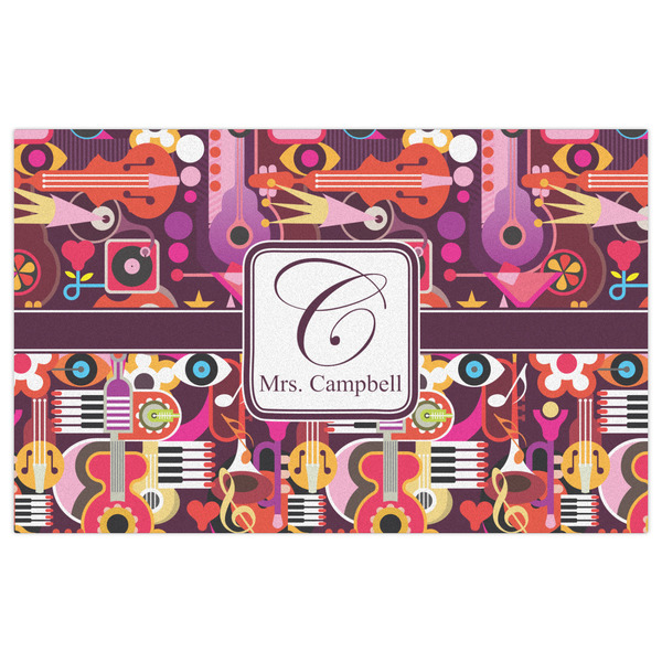 Abstract Music Indoor / Outdoor Rug - 5'x8' - Front Flat