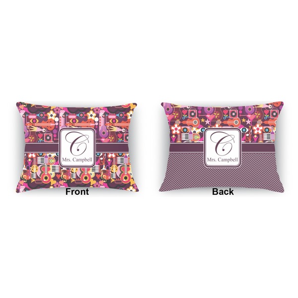 Abstract Music  Indoor Rectangular Burlap Pillow (Front and Back)