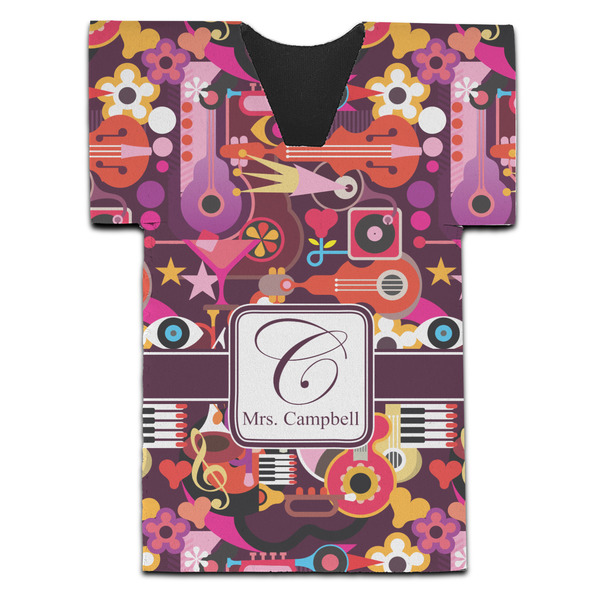 Custom Abstract Music Jersey Bottle Cooler (Personalized)