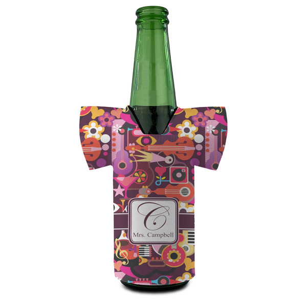 Abstract Music Jersey Bottle Cooler - Set of 4 - FRONT (on bottle)
