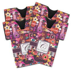 Abstract Music Jersey Bottle Cooler - Set of 4 (Personalized)