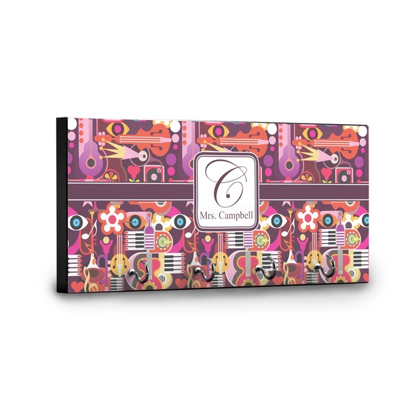 Abstract Music Key Hanger - Front View with Hooks