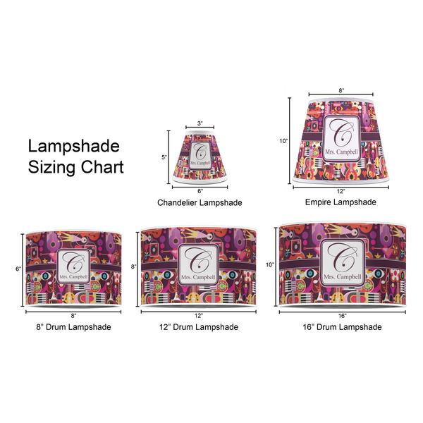 Abstract Music Lampshade Sizing Chart