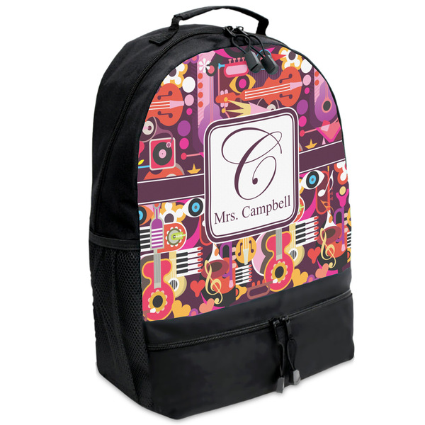 Custom Abstract Music Backpacks - Black (Personalized)