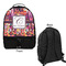 Abstract Music Large Backpack - Black - Front & Back View