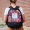 Abstract Music Large Backpack - Black - On Back
