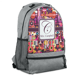 Abstract Music Backpack - Grey (Personalized)