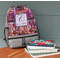 Abstract Music Large Backpack - Gray - On Desk