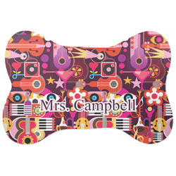Abstract Music Bone Shaped Dog Food Mat (Personalized)