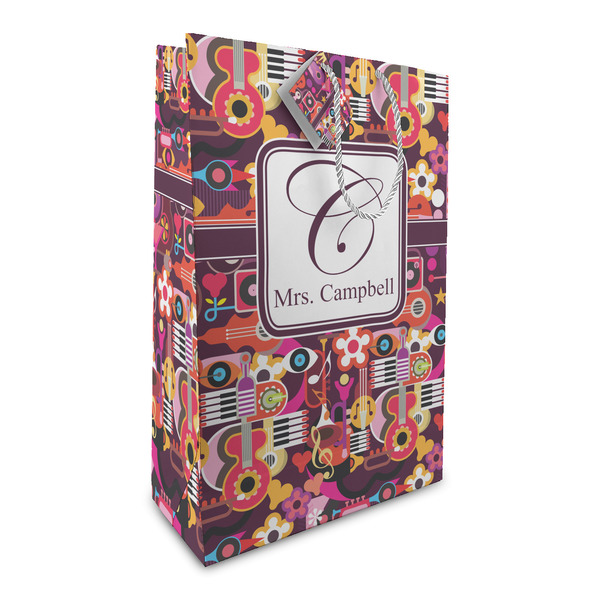 Custom Abstract Music Large Gift Bag (Personalized)