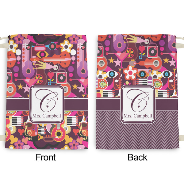 Abstract Music Large Laundry Bag - Front & Back View