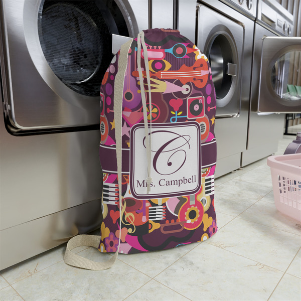 Abstract Music Large Laundry Bag - In Context
