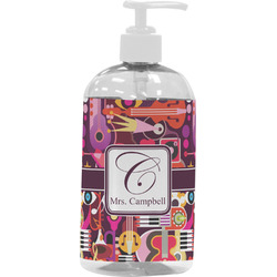 Abstract Music Plastic Soap / Lotion Dispenser (16 oz - Large - White) (Personalized)