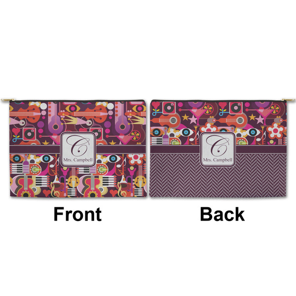 Abstract Music Large Zipper Pouch Approval (Front and Back)