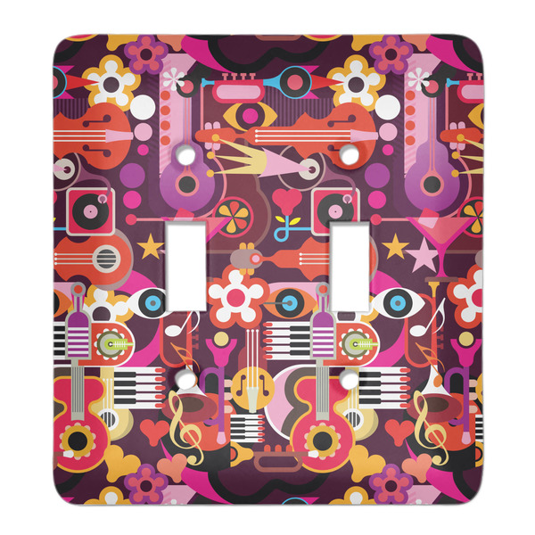 Custom Abstract Music Light Switch Cover (2 Toggle Plate)