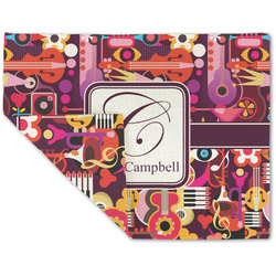 Abstract Music Double-Sided Linen Placemat - Single w/ Name and Initial