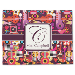 Abstract Music Single-Sided Linen Placemat - Single w/ Name and Initial