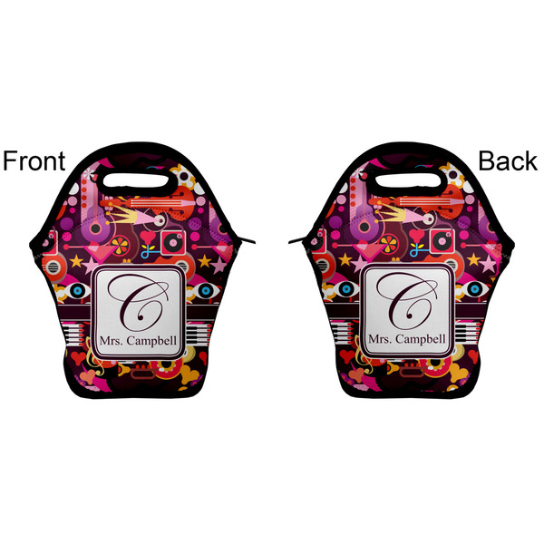 Abstract Music Lunch Bag - Front and Back