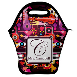 Abstract Music Lunch Bag w/ Name and Initial
