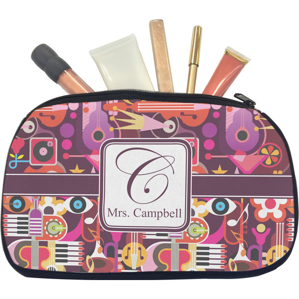 Custom Abstract Music Makeup / Cosmetic Bag - Medium (Personalized)