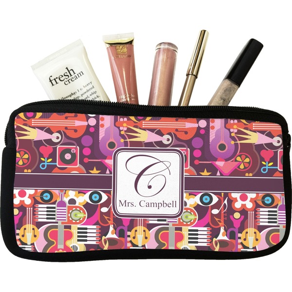 Custom Abstract Music Makeup / Cosmetic Bag - Small (Personalized)