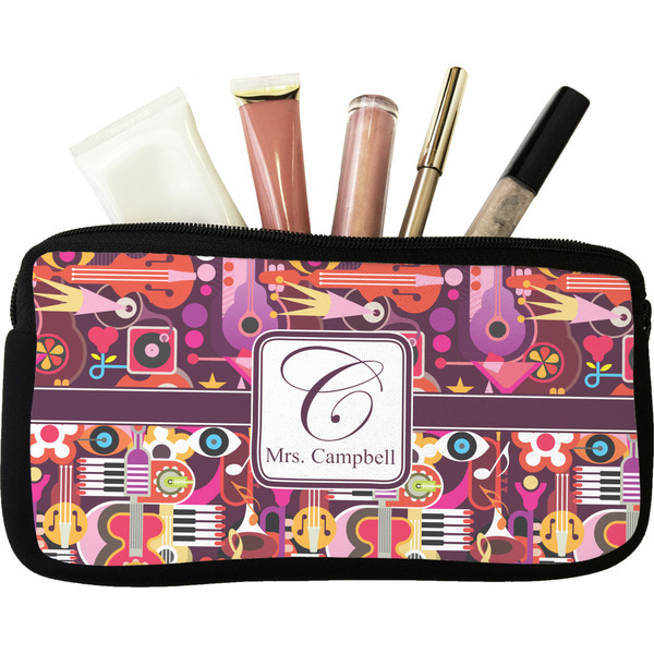 Custom Abstract Music Makeup / Cosmetic Bag (Personalized)