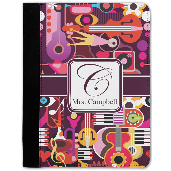 Custom Abstract Music Notebook Padfolio - Medium w/ Name and Initial
