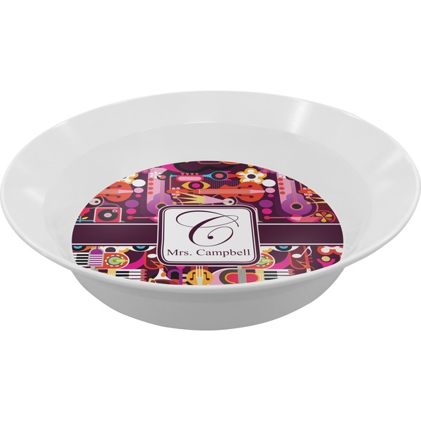 Custom Abstract Music Melamine Bowl (Personalized)