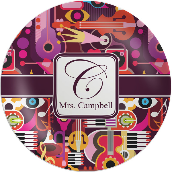 Custom Abstract Music Melamine Salad Plate - 8" (Personalized)