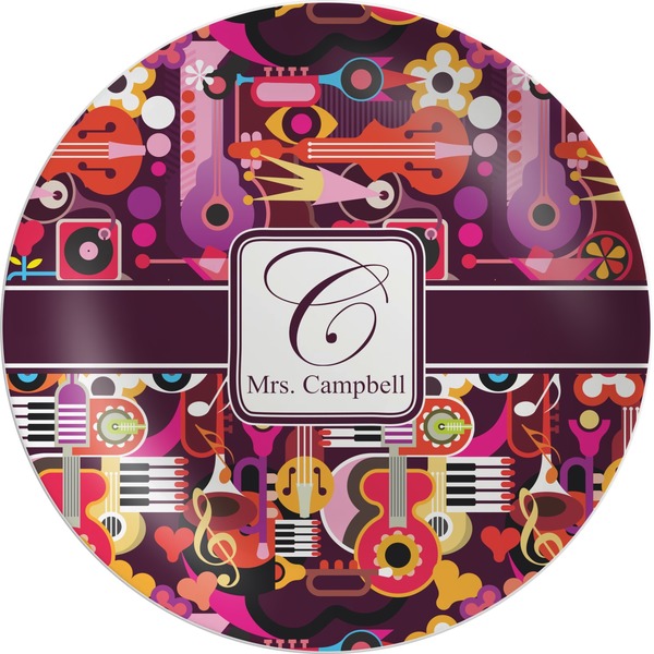 Custom Abstract Music Melamine Plate (Personalized)