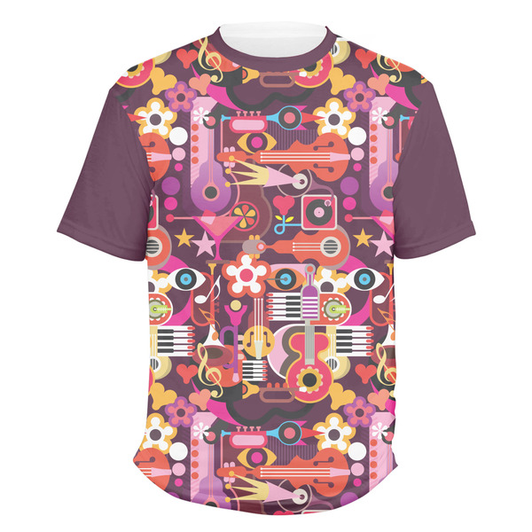 Custom Abstract Music Men's Crew T-Shirt - X Large