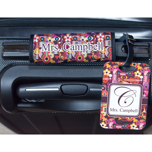Abstract Music Metal Luggage Tag & Handle Wrap - In Context